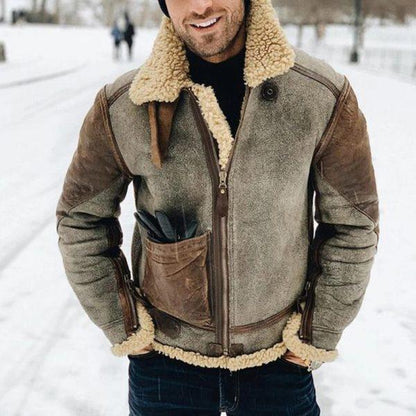Winter Jacket for Mens 2024 Warm Jackets Motorcycle Stand Collar Zipper Pockets Male Winter New Coats Biker Faux Leather Fashion (Stock)