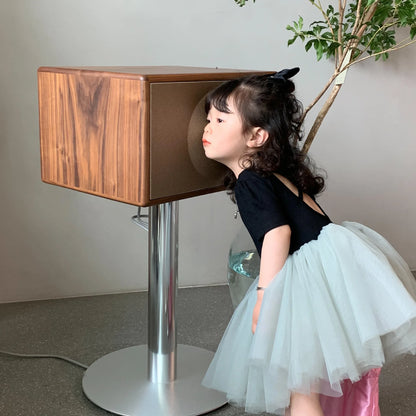 New Summer Kids Dresses for Girls Pure Color All-match Lace Girls  Short-sleeved Dress Baby Princess Dress Girls Clothes