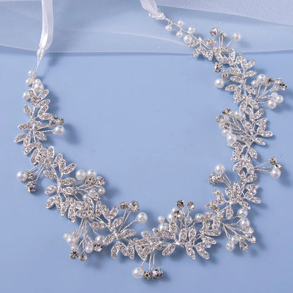 New Bride Wedding Hair Accessories Women's Jewelry Accessories Fashion Wedding Gold Beads Headwear Handwoven Crystal Headwear