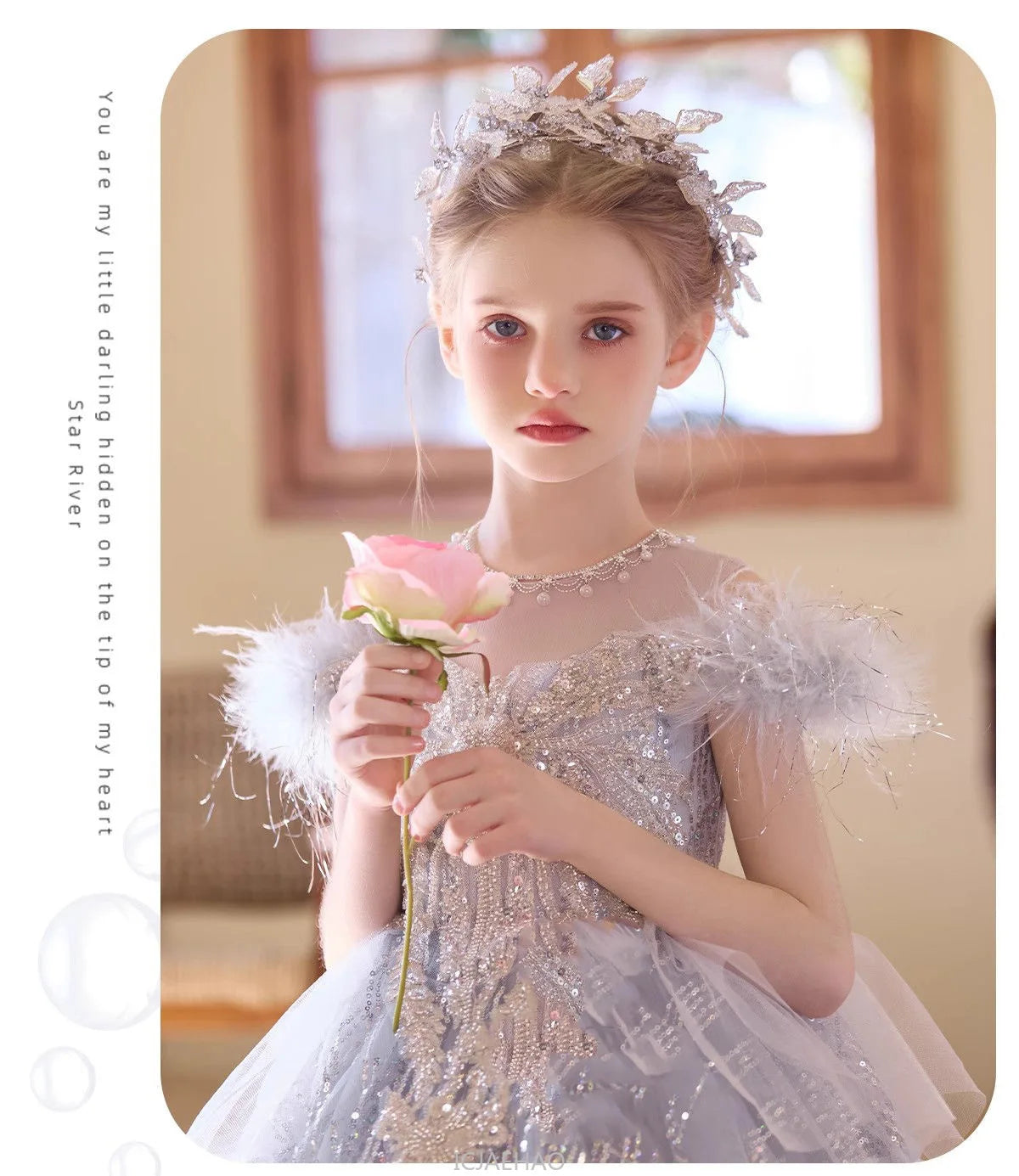 Party Dress Girls Evening Princess Dresses Vestido Piano Recital Performance Outfit Gown Children Costume Birthday Pageant Host