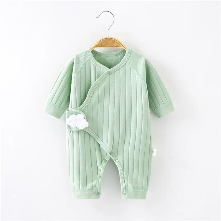 Newborn Baby Girl Boy Romper Cotton Solid Soft Infant Jumpsuit With Cloud Casual Clothes For Girls Boy Spring Autumn 0-6Months