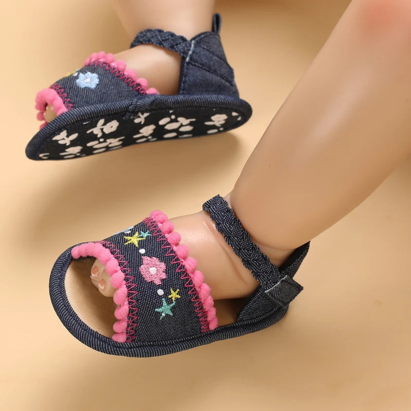 VALEN SINA 0-18M Newborn Baby Girls Summer Shoes Sandals First Walkers Newborn Shoes Casual Soft Sole Sandals Toddler Shoes (Available)