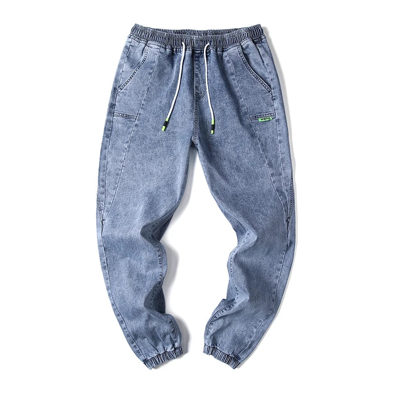 Men Outdoor Workwear Style Stretch Cuffed Tapered Pants Summer Autumn Comfortable Versatile Casual Harem Long Pants Plus Size5XL