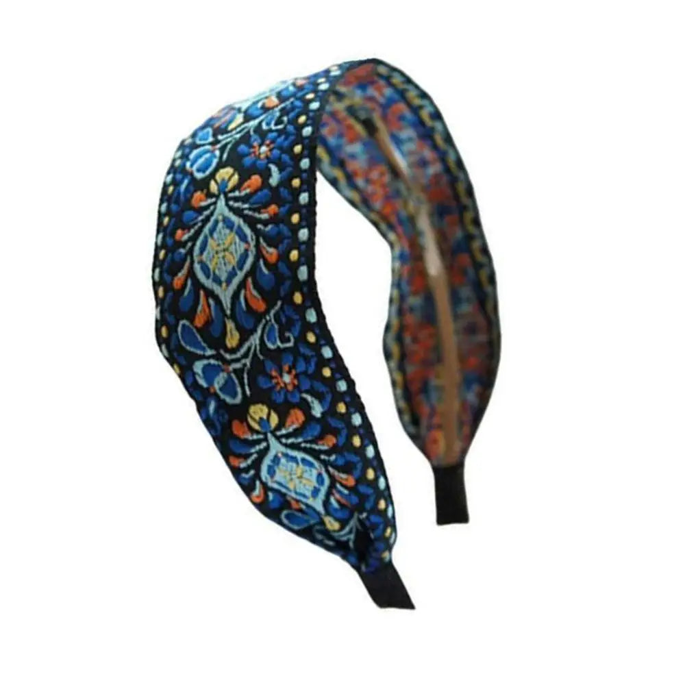 Women Wide Turban Hair Accessories Headwear Embroidered Ribbon Hair Hoop Hairbands Headbands Head Wraps