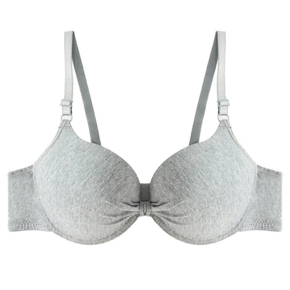 Women's Sexy Cotton Gathered Bra Deep V Underwire Ladied  Brassiere Push Up Lingerie Solid Bras Backless Intimate Underwear (Available)
