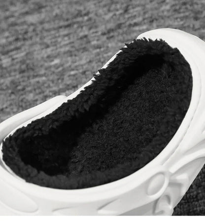 Winter Warm Home Slippers Men Waterproof Fur Clogs Slippers Garden Slippers Fuzzy Plush Slippers Bedroom Shoe For Indoor Outdoor (Available)