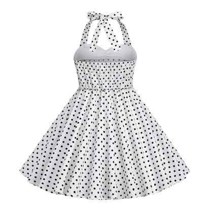European and American girls' dressnew style halter polka dot retro children's dress, party carnival children's performance dress