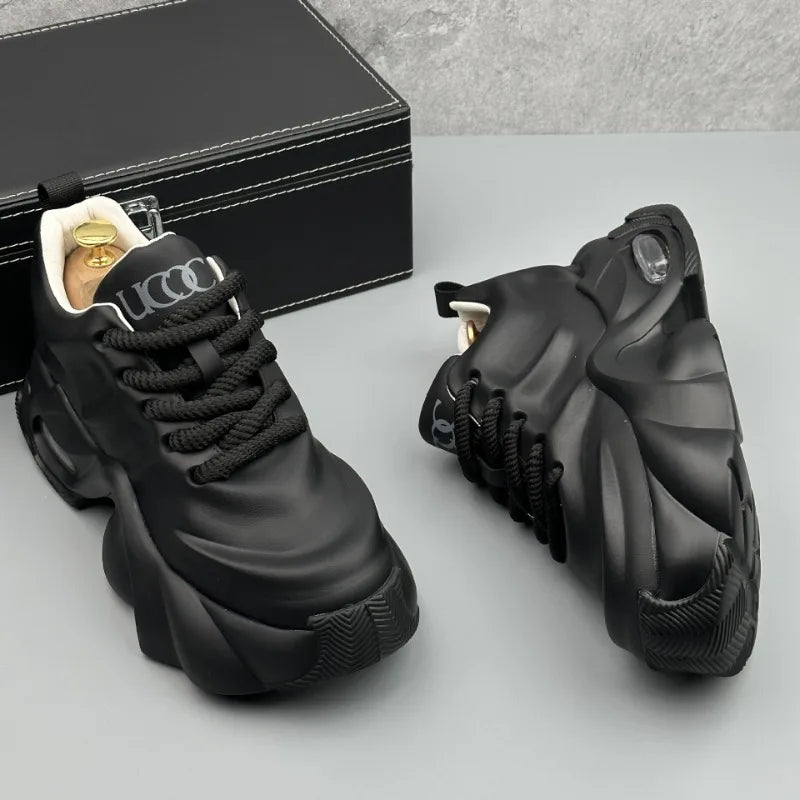 Men Shoes Designer Luxury Casual Sneakers Breathable Platform Shoes for Men Fashion Height Increasing Comfortable Non-slip Shoes   (Available)
