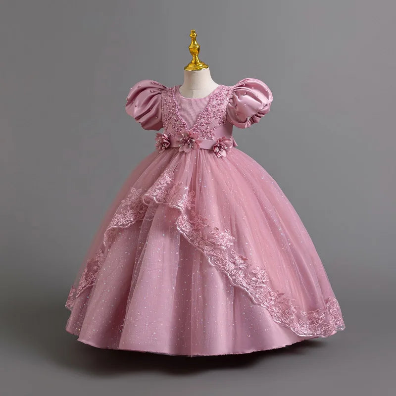 New Gorgeous Girls Party Dress Opening Ceremony Clothing Halloween Performance Dance Princess Skirt 4-12T Christmas dress