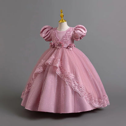 New Gorgeous Girls Party Dress Opening Ceremony Clothing Halloween Performance Dance Princess Skirt 4-12T Christmas dress