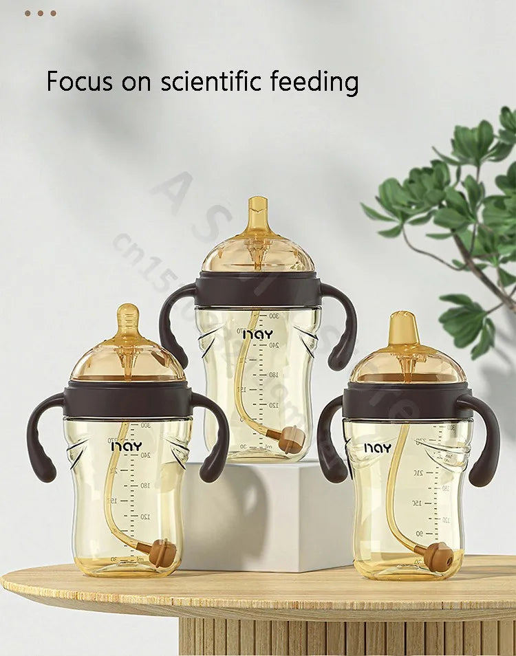 Newborn baby bottle/wide mouth break bottle/nano nipple/drinking nipple/duck nipple/learning drinking cup/big baby bottle