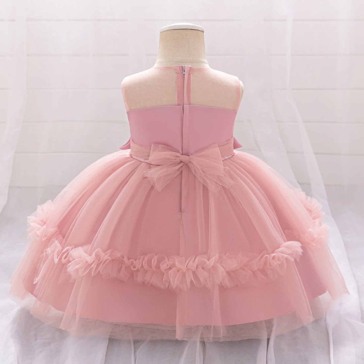 Baby Party Dress Girls Floral Tutu Princes Dresses Kids Flower Wedding Dress Toddler Birthday Baptism Prom Gown
