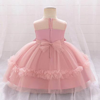 Baby Party Dress Girls Floral Tutu Princes Dresses Kids Flower Wedding Dress Toddler Birthday Baptism Prom Gown