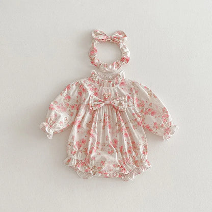2025 Boutique Spring Cute Baby Clothes Girls Floral Print Dresses Newborn Girl Romper Birthday Party New Dress for Children Kids