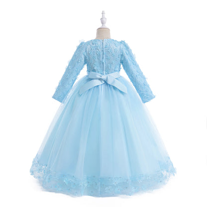 Girls Flower Embroidery Party Dresses Girl Summer Casual Holiday Gown Kids Variety Fashion Evening Clothes Birthday Princess Wea