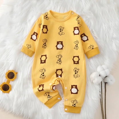 Newborn Baby Romper Autumn New 100% Cotton Girl Boy 0-18M Cute Spring Long Sleeve Soft Infant Clothes