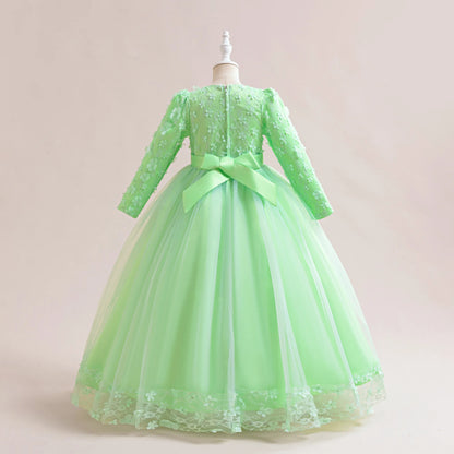 Girls Flower Embroidery Party Dresses Girl Summer Casual Holiday Gown Kids Variety Fashion Evening Clothes Birthday Princess Wea
