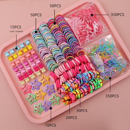 Hair Accessories Set For Girls Hair Clip Set Elastic Rubber Bands Flower Hair Clip Metal Snap Hair Clips For Girls Birthday Gift