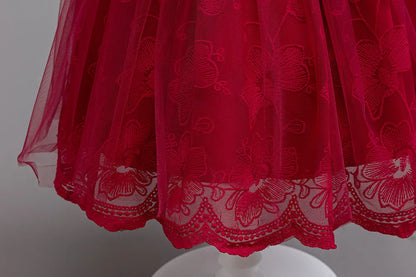 3PCS Elegant Party Dresses For Girls Fashion Lace Luxury Girl Princess Dress Children Birthday Evening Dress Wedding Prom Dress