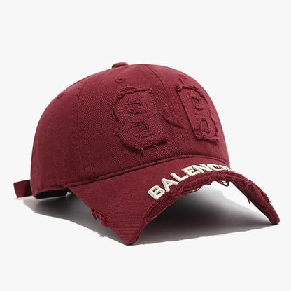 fashion denim baseball cap women men hats vintage distressed letters embroidered cotton soft top casual hats unisex