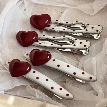 Mini Hair Accessories for Women Girls Sweet Versatile Heart Bangs Hair Clip Fashion Side Clip Cute Hair Accessories Gifts럭셔리 머리띠