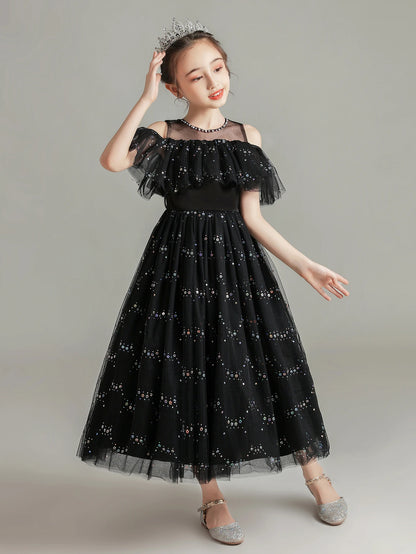 Summer Kids Party Dress Girls 5-12 Years Old Wedding Flower Girl Dress In Stock