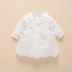 Newborn Baby Girl Dress Baptism Dress White Christening Clothes For Baby Girl Lace Vestido Bebe Robe Bapteme 3 6 9 Months