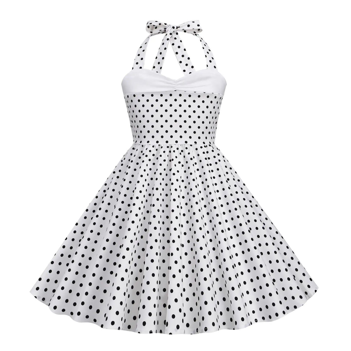 European and American girls' dressnew style halter polka dot retro children's dress, party carnival children's performance dress