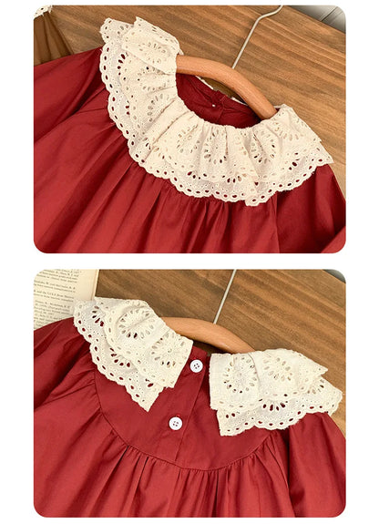 Girls' Dress Spring and Autumn 2025 New Children's Foreign Spring Dress Long Sleeve Skirt Spring Girl Princess Dress