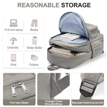School Bag for 15.6 Inch Laptop Backpack for School Kids Girls Large Capacity Light Weight Backpack Women Fashion College Bag