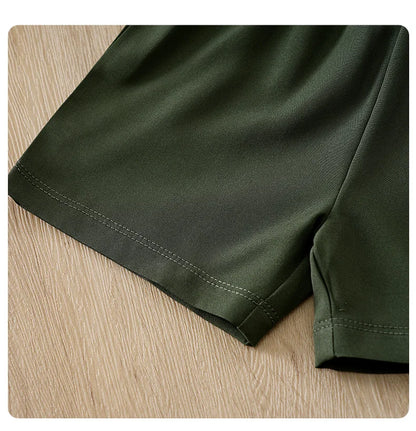 Summer bear Costume T-shirt+shorts Pants Boy Girl Baby Infant Outfit Clothes Toddler Casual Cartoon Print Clothes Four colors