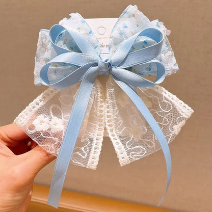 Women's Hair Clips Floral Bow Cute Kawaii Sweet Girl's Barrettes Ribbon Lace Fashionable Trendy  Hair Accessories Children Funny