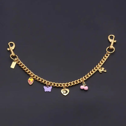 Cute Fashion Bag Keychain Flower Cherries And Cookies Pendant Bag Chain For Women Bag Charm Cute Accessories Jewelry Gifts
