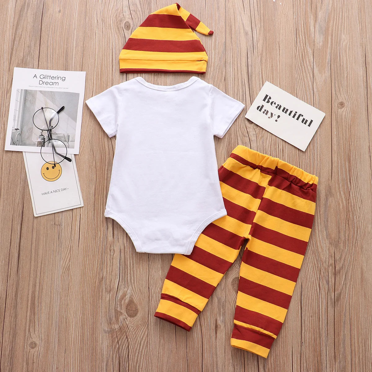 Newborn Baby Boy Girl Clothes Sets Summer Cotton Romper+Pants+Hat Toddler Kids Tops+Trousers+Headband 3 PCS Children's Clothing