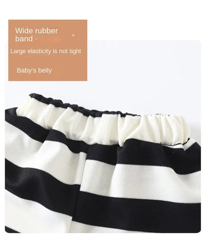 Summer Children Sets Boys Girls Short-sleeved Striped T-shirt +Shorts Set Babies Fashion Round Neck Tracksuits Kids Suits