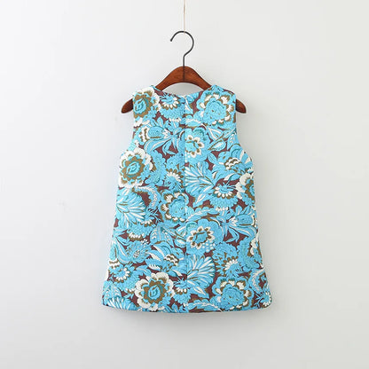Young Children Vestidos De Fiesta Sleeveless Girls Summer Dresses Princess Girl Dresses European Style Wedding Girl Clothes
