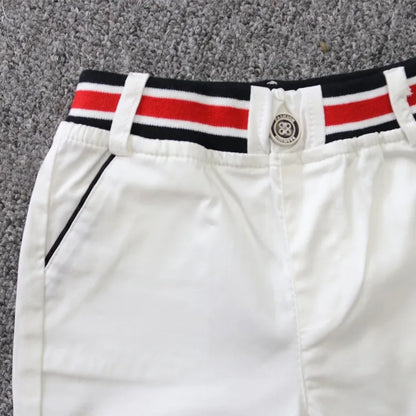 Summer Boys Clothing Sets Cotton Striped Short Sleeve Shirt Pants 2Pcs Suit For 2-6 Years Kids Casual Outfits Gentlemen Suit