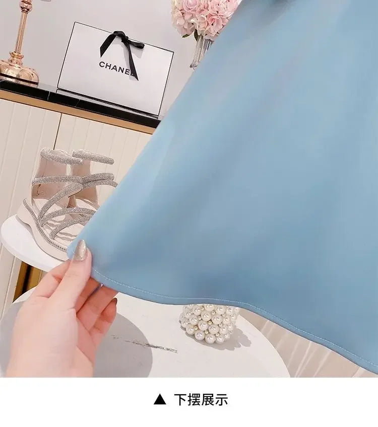 New Girls Summer Dress Fashion Bow Birthday Party Princess Dresses Clothing