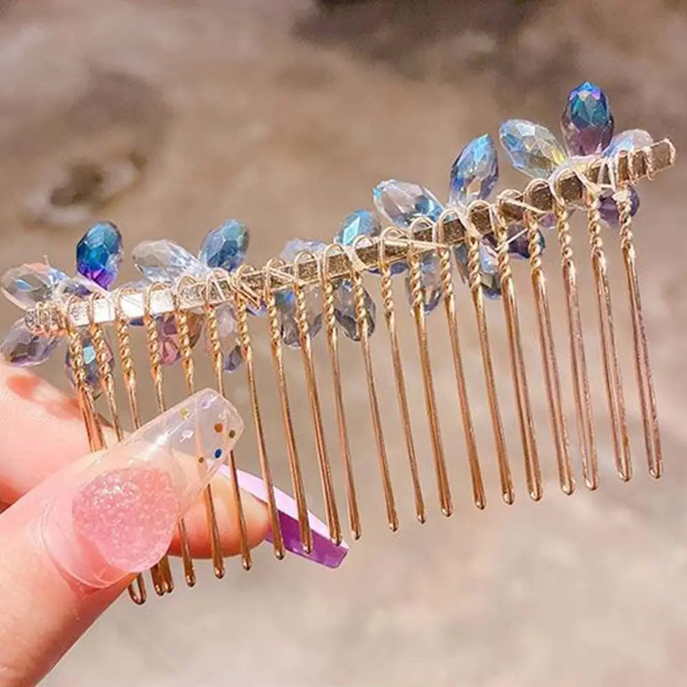 Elegant Girl's Gift Hair Accessories Arylic  Hair Comb Children Flower Hairpin Imitation Pearl Hair Claw Crystal Hair Clip