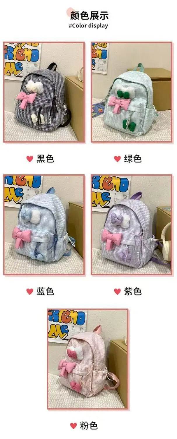 School Bag Bow Tie Schoolbag Japanese Style Instagram, College Student Backpack Fresh And Versatile Cute Backpack For Girls Gift
