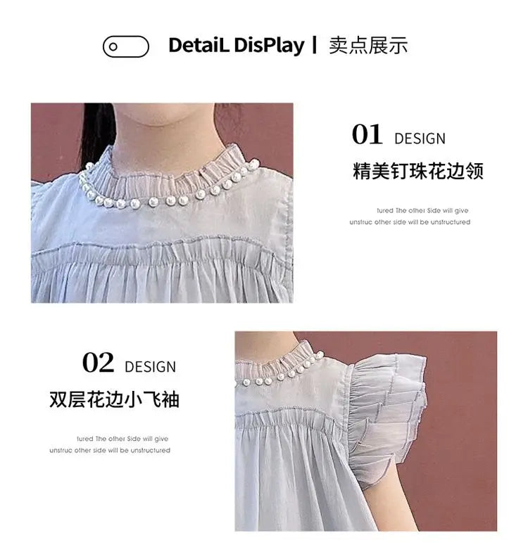 Girls Summer Dresses Solid Color Dress for Girl Sleeveless Children Dresses Casual Style Costumes for Girls 4 6 8 10 11 12 Years