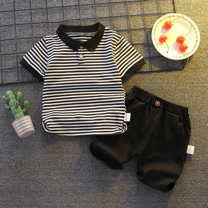 Baby Boy Clothes Summer Children Clothing Polo Shirt Sets Boys Short Toddler Sleeve T-shirt Kids Sports Suit 2pcs Cotton 1-5y (Available)