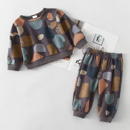 Newborn Baby Clothes Outfits Cute Cartoon Long Sleeve Top + Pants Spring Autumn Toddler Boy Homewear Suits