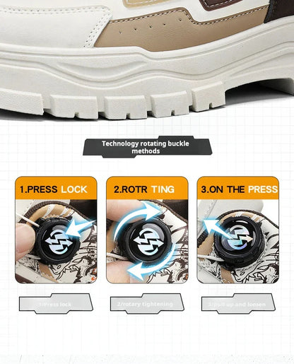 Men's Casual Outdoor Boots Fall Breathable Trendy Versatile Leisure Knob Board Shoes Anti-slip Riding Fashion Sneakers  (Available)