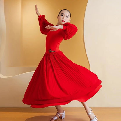 Girl New modern dance dress, girls' ballroom dance, waltz, high-end professional social dance, large skirt performance dress