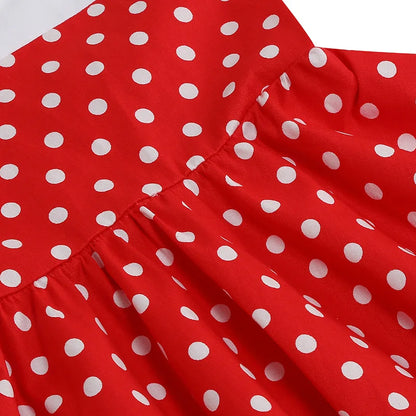 European and American girls' dressnew style halter polka dot retro children's dress, party carnival children's performance dress