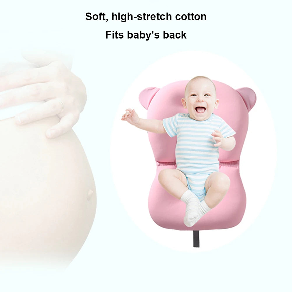 Newborn Baby Bath Cushion Seat Floating Newborn Shower Bath Mat Soft Provides Comfort and Support for Baby 0-12 Months