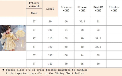 Girls Casual Dresses  Yellow Floral Lapel Dress for Girls 2-7Y Cute Toddler Dress Flower Girl & Casual Outfit