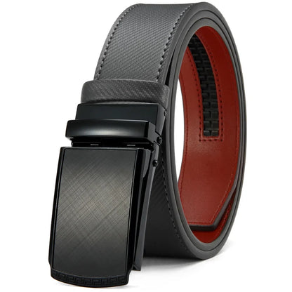 DOOPAI New Mens Belt Hollow Automatic Mens Belt Genuine Leather Luxury Belt  For Men Belt Male Strap Male Metal Automatic Buckle