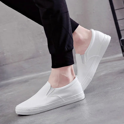 New Shoes for Men Leather Casual Shoes Spring Fashion Concise Flat Shoes 2 Colors Slip-on Loafers (Available)